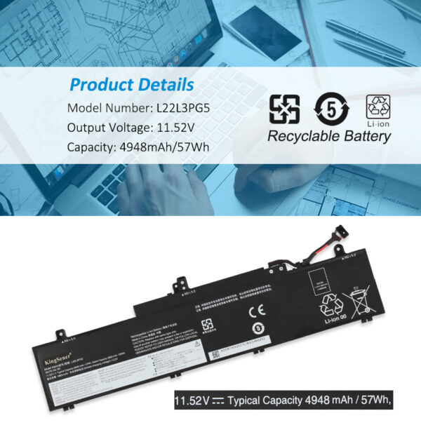 Lenovo-L22L3PG5-4948mAh-Laptop-Battery